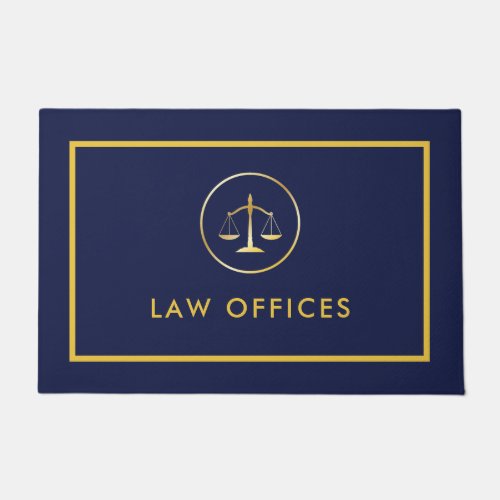 Modern Gold And Blue Law Offices Logo Doormat