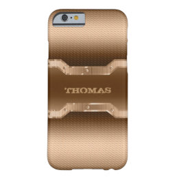 Modern Gold And Light Brown Brushed Metal Look Barely There iPhone 6 Case