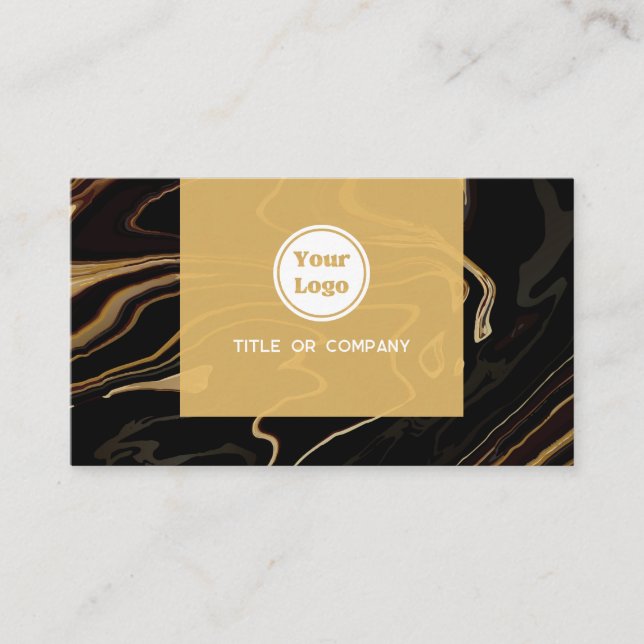 Modern Gold and Marble  Business Card (Front)
