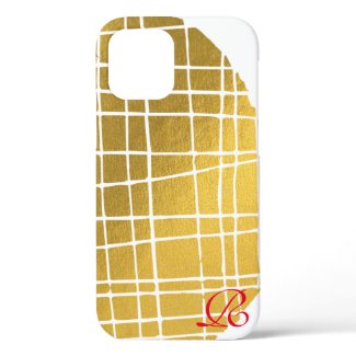 Modern Gold and Monogram Case-Mate iPhone Case