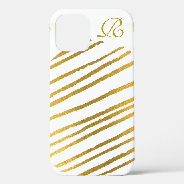 Modern Gold  and Monogram Case-Mate iPhone Case (Back)