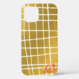 Modern Gold and Monogram Case-Mate iPhone Case