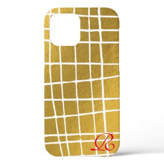 Modern Gold and Monogram Case-Mate iPhone Case