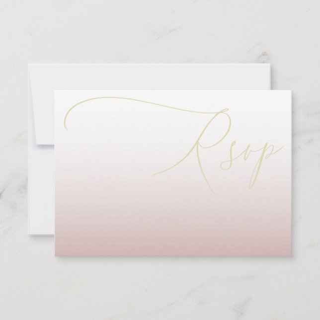 Modern Gold and Pink Wedding Rsvp (Front)