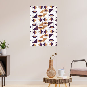 Modern Gold and purple Abstract geometric pattern Poster