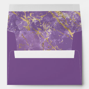 Modern Gold And Purple Marble Envelope