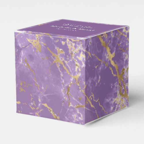 Modern Gold And Purple Marble Wedding Favor Box