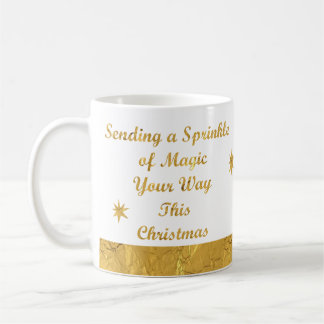 Modern Gold and White Christmas Mug
