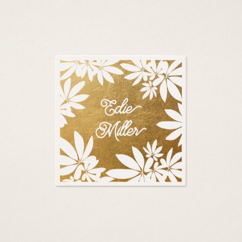 Modern Gold and White Floral Script Font 