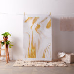 Modern Gold And White Marble Fabric