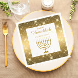 Modern Gold and White Menorah Jewish Hanukkah Napkins<br><div class="desc">Modern Gold and White Menorah Jewish Hanukkah Napkins</div>