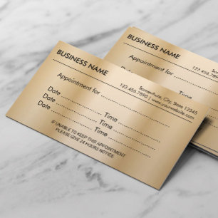 Modern Gold Appointment Reminder Card