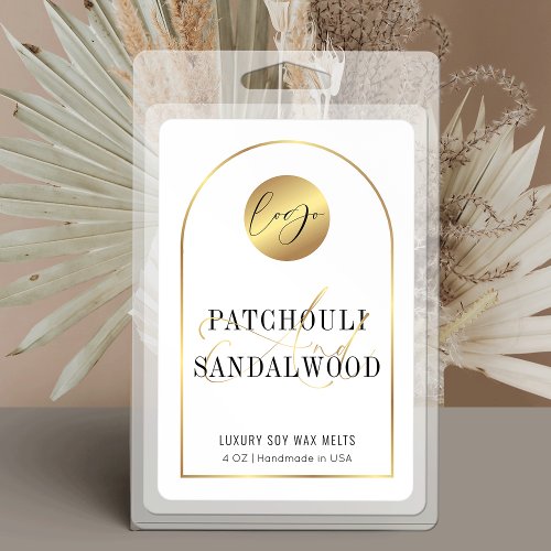 Modern Gold Arch Lux Logo Waterproof Product Label