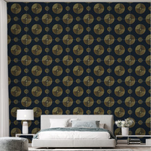 Modern Gold Art Deco Circles Wallpaper