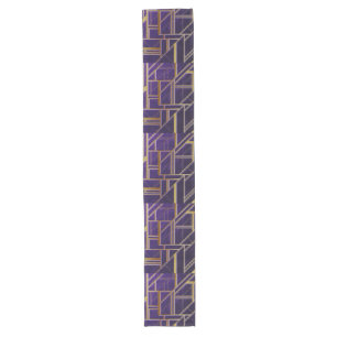 Modern,gold,art deco, purple,geomtric,vintage,chic long table runner