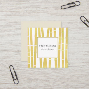 Modern Gold Bamboo Grove Square Business Card