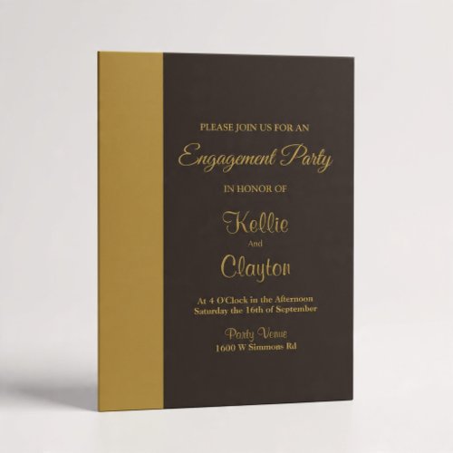 Modern Gold Bar Black Bachelorette Party Invitation