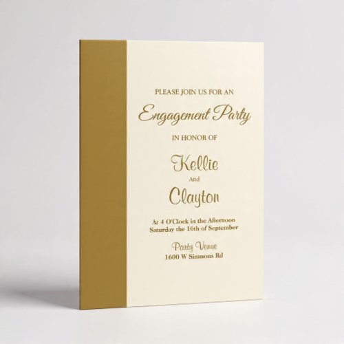 Modern Gold Bar Ivory Bachelorette Party Invitation