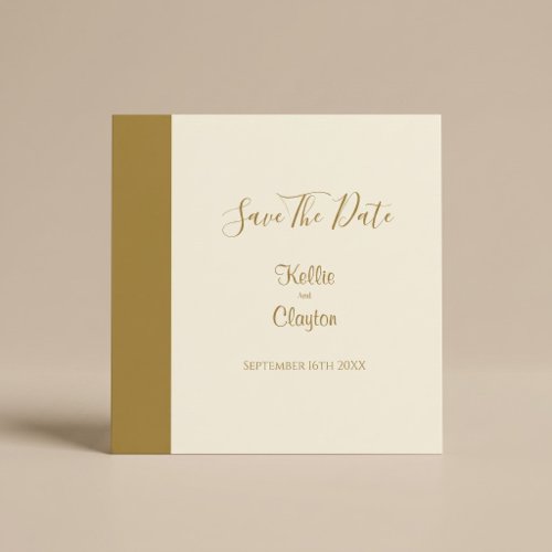 Modern Gold Bar Ivory Save The Date