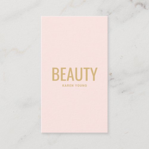 Modern gold beauty salon trendy blush pink makeup business card