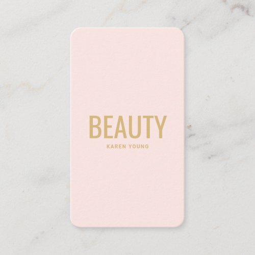 Modern gold beauty salon trendy blush pink makeup business card