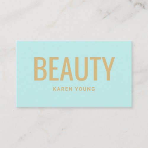 Modern gold beauty salon trendy teal gold makeup business card