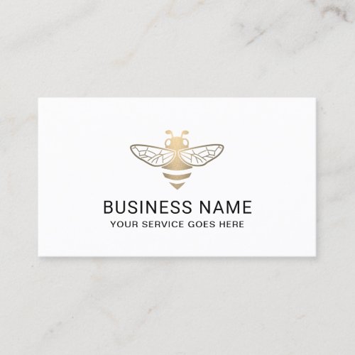 Modern Gold Bee Logo Business Card