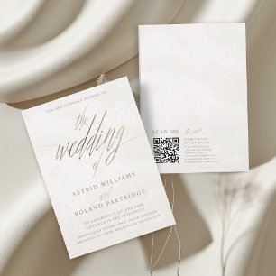 Modern Gold & Beige The Wedding of Calligraphy Invitation