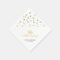 Modern Gold & Black 50th Anniversary Party