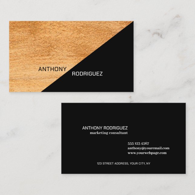 Modern Gold Black Business Card (Front/Back)