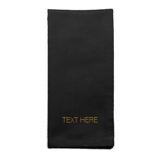 Modern gold black custom name text  monogram solid cloth napkin