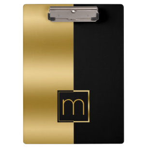 Modern Gold & Black Design Clipboard
