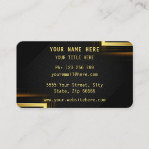 Modern Gold Black Design Your Business Card