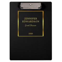Modern gold black elegant personal business clipboard