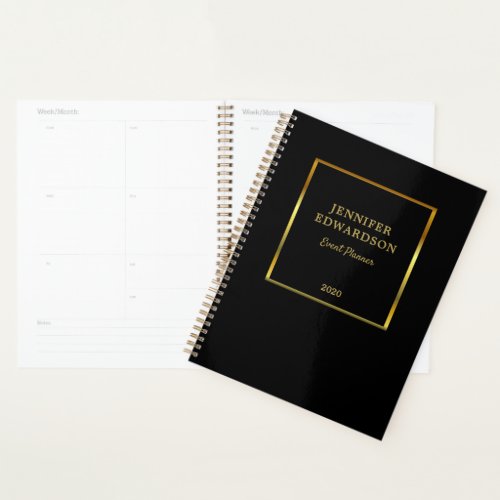 Modern gold black elegant professional business planner