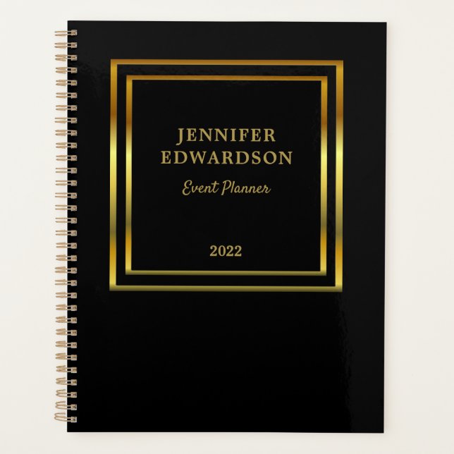 Modern gold black elegant professional business planner (Front)