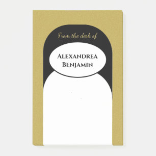 Modern Gold Black Elegant Professional Personalize Post-it Notes