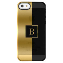 Modern Gold & Black Geometric Design Clear iPhone SE/5/5s Case