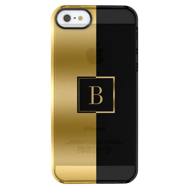 Modern Gold & Black Geometric Design Uncommon iPhone Case (Back)