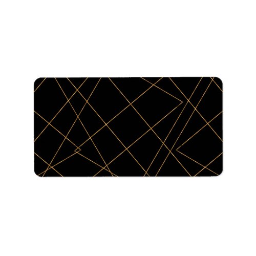 Modern Gold  Black Geometric Strokes Design Label
