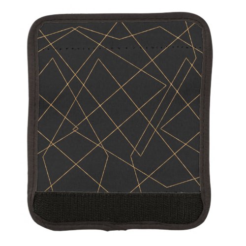 Modern Gold  Black Geometric Strokes Design Luggage Handle Wrap