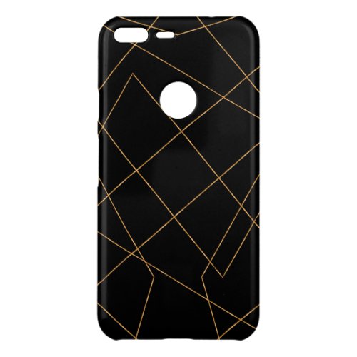 Modern Gold  Black Geometric Strokes Design Uncommon Google Pixel XL Case