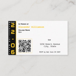 Modern Gold Black Graduation Party Enclosure Card