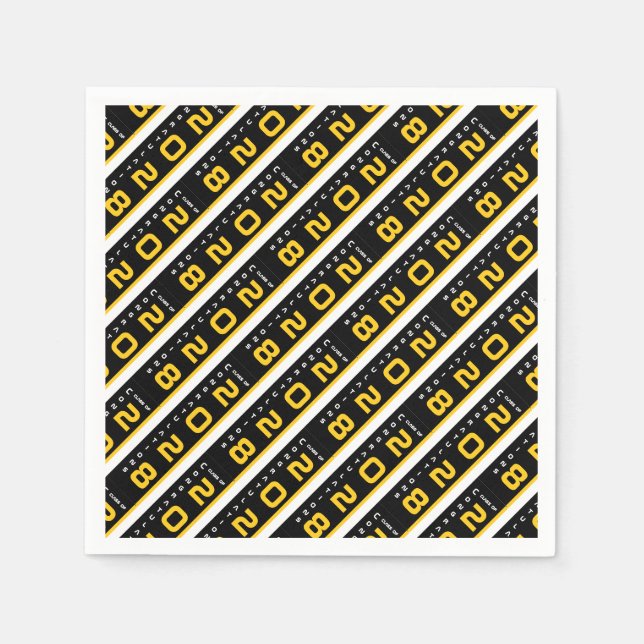 Modern Gold Black Graduation Party Napkins (Front)