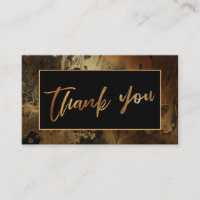 Modern Gold & Black Marbled Thank You