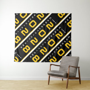 Modern Gold Black Red Carpet and Repeat Graduation Tapestry