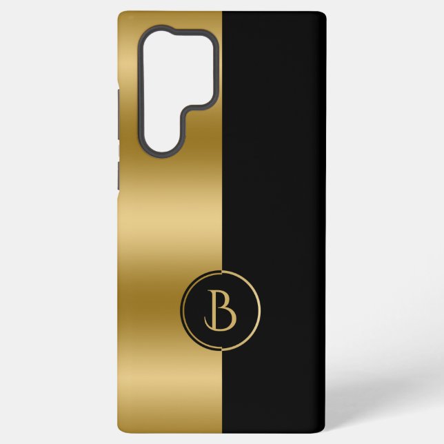 Modern Gold & Black Stripe Geometric Design 2 Samsung Galaxy Case (Back)