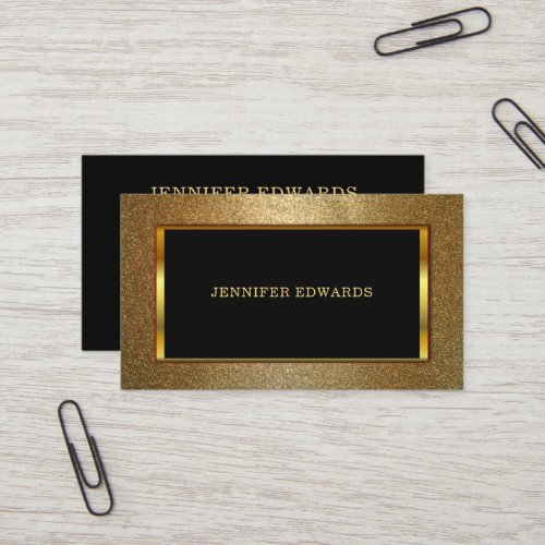 Modern Gold black stylish chic professional Business Card