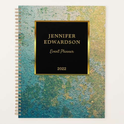 Modern gold black turquoise professional business planner
