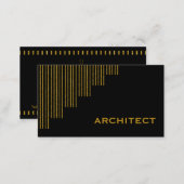 Modern gold, black vertical stripes architect business card (Front/Back)